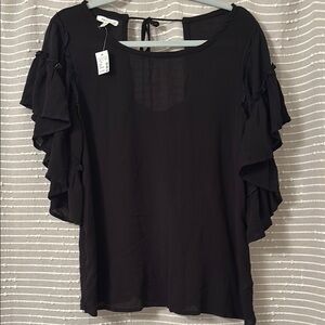 Maurice’s XL Black Ruffle Sleeve Top